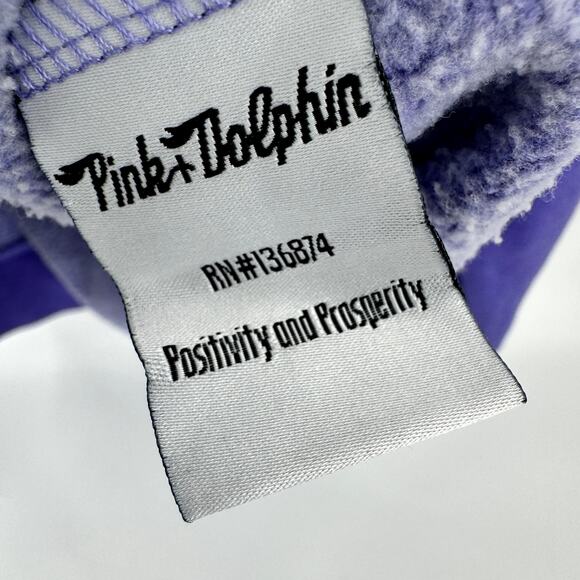 Pink + Dolphin Sweatshirt Womens Large Purple Pullover Long Sleeve Logo Graphic - Picture 5 of 7